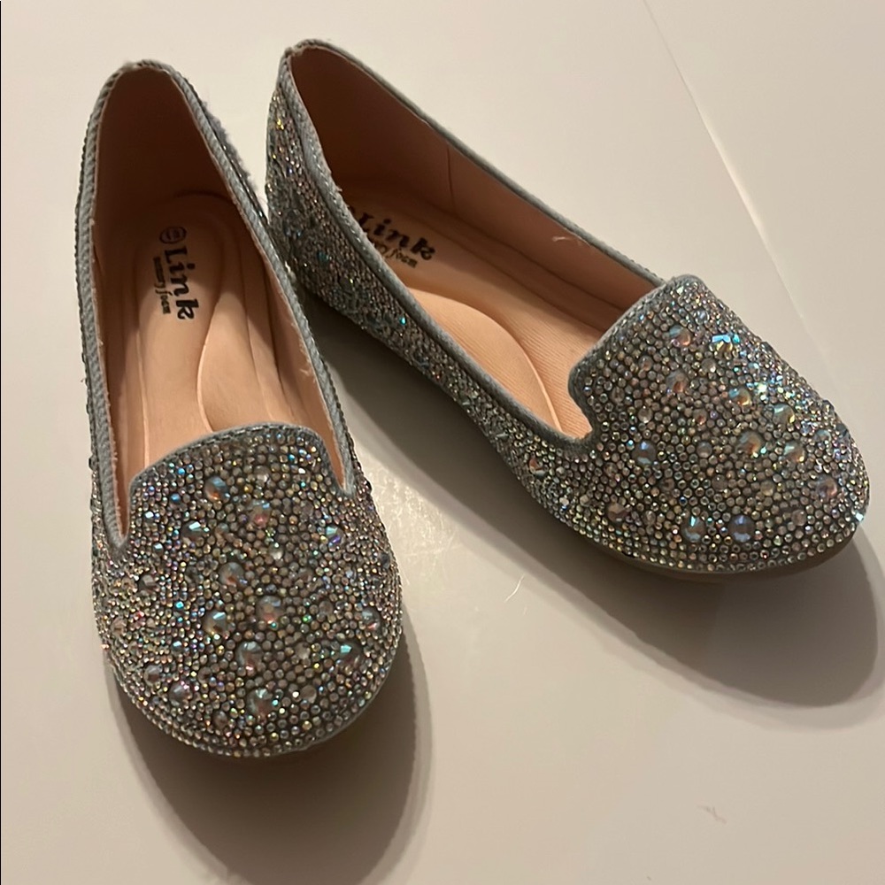 Girls slip on rhinestone studded shoes. Size 13. NWOT